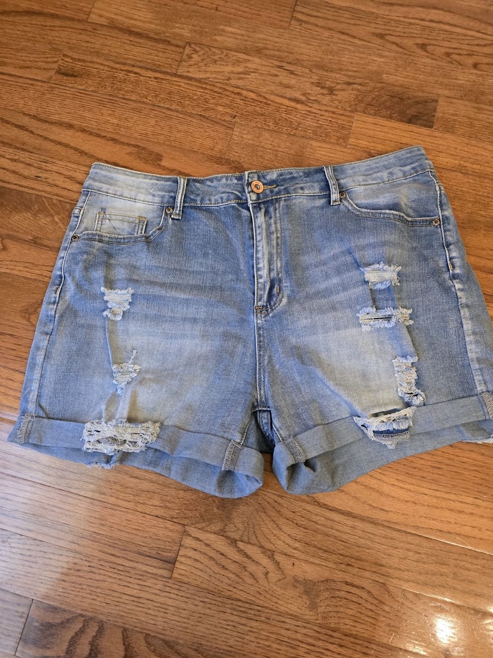 Amazon Women’s Light Blue Distressed Denim Shorts Size XL